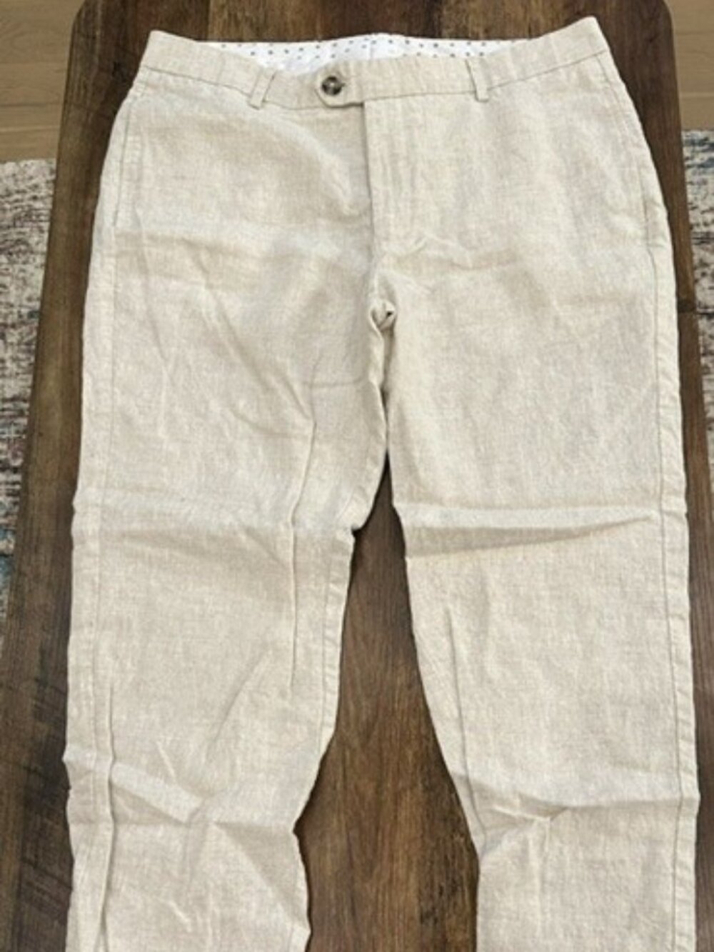 Model Cloth Wedding Tropics 100% Linen Pants – Natural Linen Trousers – Size L34